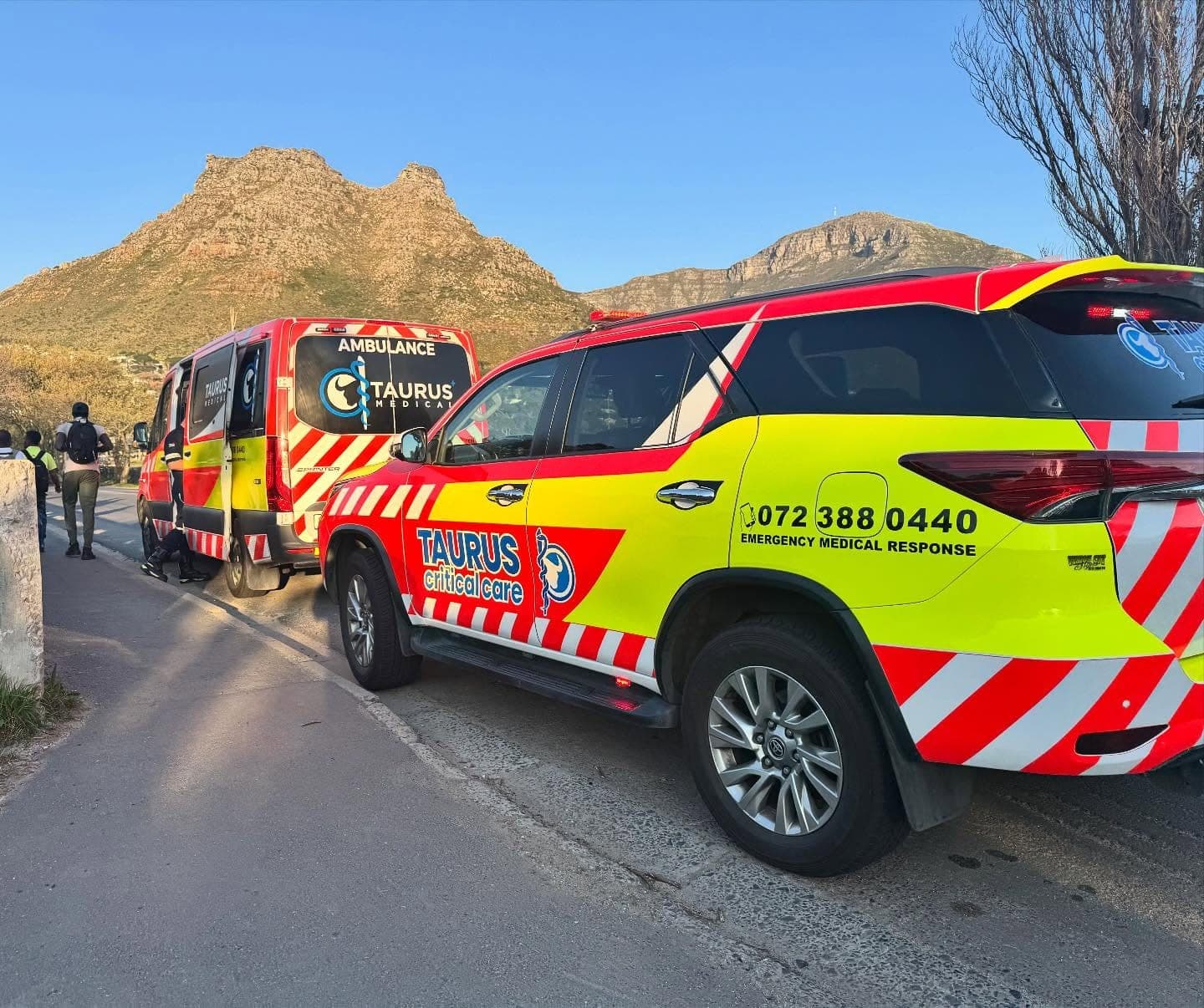 Taurus Medical critical care response vehicle and ambulance on a mountain-pass call-out